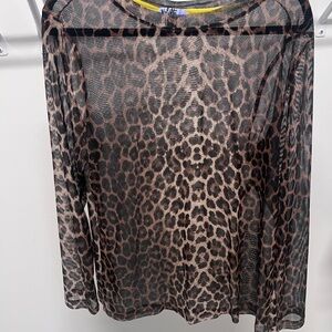 Wild Fable Leopard Mesh Blouse